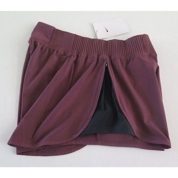 Nike DD5328 646 Women's Sz M Dark Wine/Black Dri-Fit Tempo Luxe Running Shorts - Picture 6 of 6